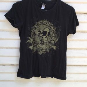 Vintage Rock Steady Los Muertos black “baby” tee Large